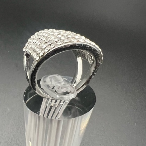 Rhinestone, Silver Plated Cocktail Statement ring - - Picture 14 of 14